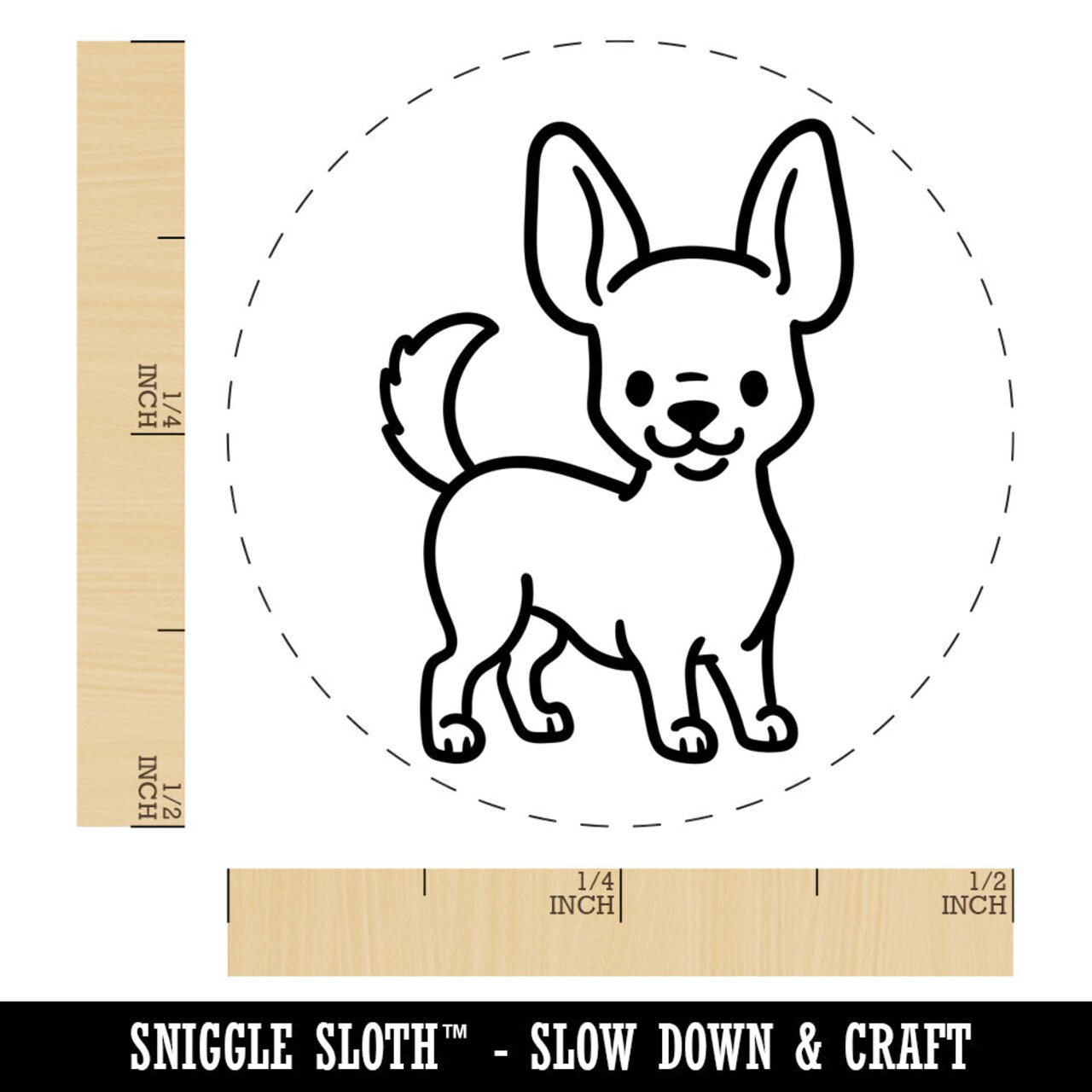 Chihuahua Standing Dog Rubber Stamp for Stamping Crafting Planners